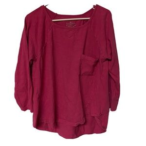 Neon Buddha Womens Top Shirt Size Large Pink Cotton Hi Lo